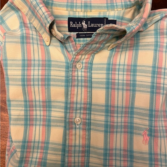 Vintage Mens Polo Ralph Lauren Plaid Shirt Size Large 100% Cotton - Picture 6 of 6